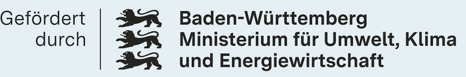 Badge " Gefördert durch "Baden-Württemberg -  Ministerium für Umwelt, Klima und Energiewirtschaft"